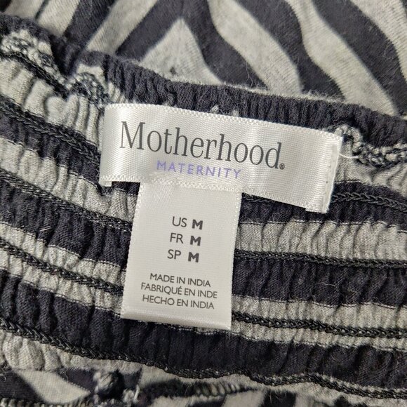 Motherhood Maternity Women's Dress Sz M Black Gray Chevron Cotton Modal Y2K Goth - Picture 3 of 9